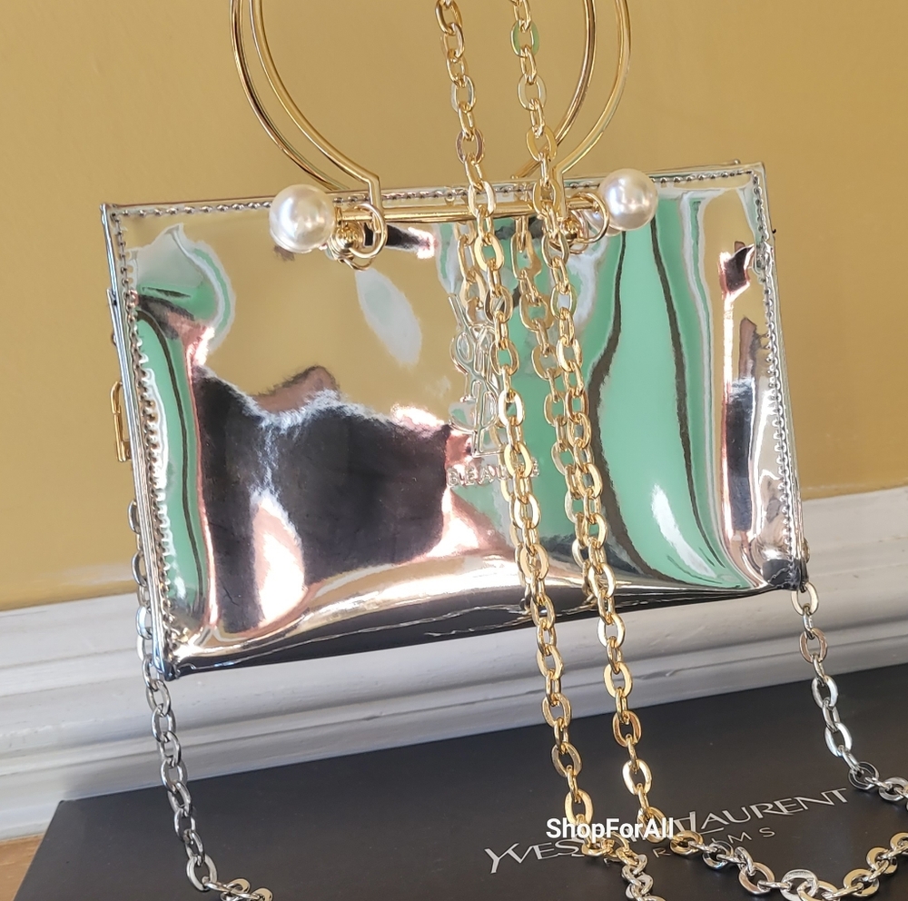Yves Saint Laurent Gold and Silver Beauty Pouch - Picture 8 of 16